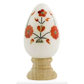 Gemstone Inlaid Marble Egg