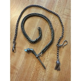 Pair of Gentlemen's Silver Watch Fobs, Chains