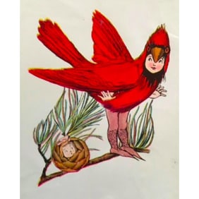 1914 Children's Book Illustration, The Cardinal