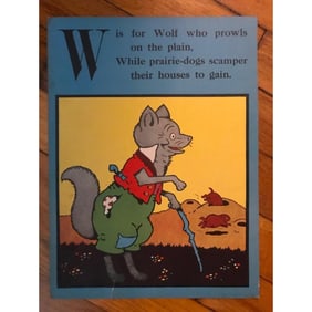 Early 1900s Children's ABC Book Lithograph Print