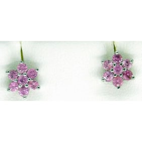 1.20ctw Pink Sapphire Sterling Earrings