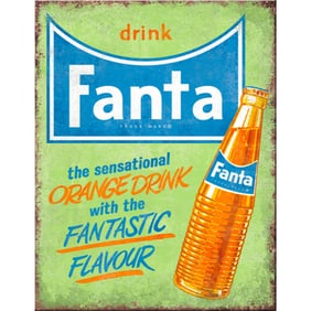 Fanta Orange Metal Pub Bar Sign