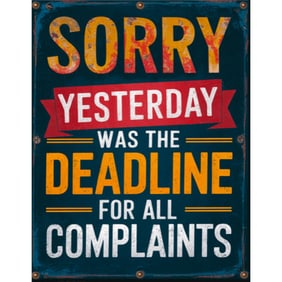 Complaints Metal Pub Bar Sign