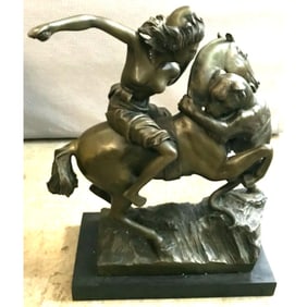 Amazon On Horseback Bronze Sculpture