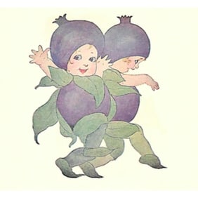 1914 Children's Print, Blue Berry Children, Gumbo