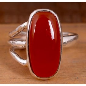 Carnelian Sterling Artisan Ring