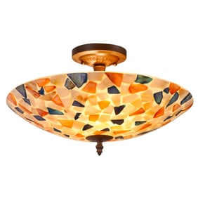 Mid Century Style Shell Mosaic Ceiling Fixture
