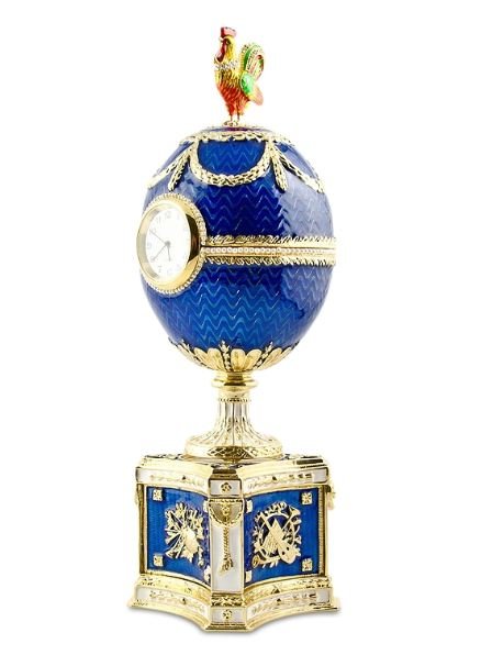 Kelch Chanticleer Faberge Inspired Egg: Kelch Chanticleer Faberge Inspired Egg Features: ¥contains Music Box (plays "for Elise" By Ludwig Van Beethoven) ¥9 ''(h) X 3'' (w) ¥3 Lbs ¥pewter, Enamel, Crystals Faberge is a trademark of Palli
