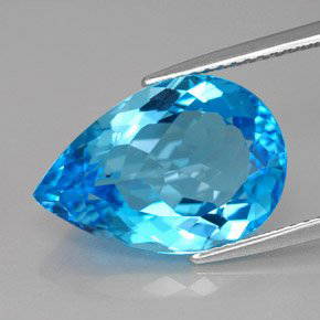 8.59ct Swiss Blue Topaz~ size 15.93 x 10.96 x 6.8: 8.59ct Swiss Blue Topaz~ size 15.93 x 10.96 x 6.8 mm~ clarity VVS~ Pear Facet