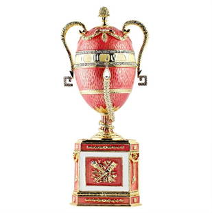 Duchess of Marlborough Faberge Inspired Egg: The Duchess of Marlborough egg is a jewelled enameled Easter egg made by Michael Perchin under the supervision of Peter Faberge in 1902. It is the only large Faberge Easter egg to have been commission