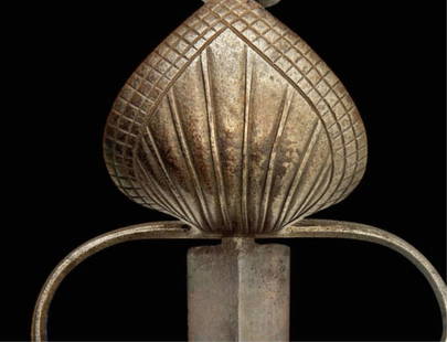 A SAILGUARD SWORD Northern Italy, 15th C: A SAILGUARD SWORD Northern Italy, Venetian Republic, late 1500‚s With robust rapier blade of diamond section, faceted quillons turned downwards, cannelured triangular guard chequered at the edges,