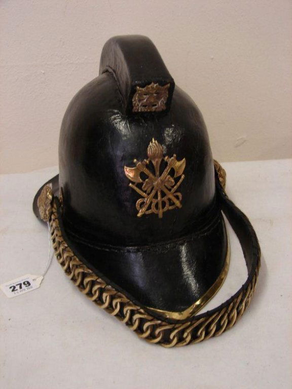 Vintage Leather Firemans Helmet