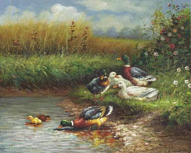 8 X 10 Oil on Board ~The Duck Pond~: 8 X 10 Oil on Board ~The Duck Pond~