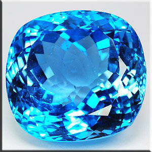 IMMACULATE VVS 116.74 Ct LONDON BLUE NATURAL TOPAZ: IMMACULATE VVS 116.74 Ct LONDON BLUE NATURAL TOPAZ CUSHION CUT, SIZE 26.24 x 26.14 x 18.14 mm