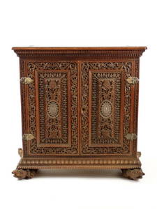 An Anglo-Indian carved Table Cabinet, c.1880, prof