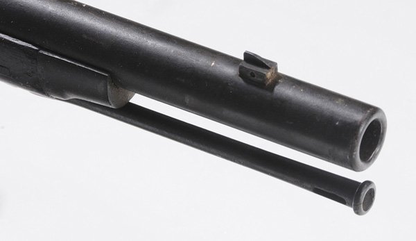 Model 1873 U.S. Springfield Trapdoor Rifle: Model 1873 U.S. Springfield Trapdoor Rifle, .45-.70 cal., serial number 219048, 32-5/8 in. barrel with proof marks, lockplate marked "US Springfield" to right of eagle, breech block marked "US/Model/1