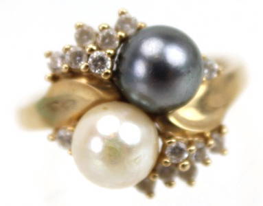 LADIES 14K YELLOW GOLD PEARL RING