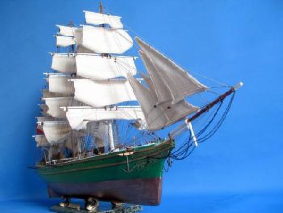 Thermopylae Limited 50" Model Ship.: Thermopylae Limited 50" Model Ship. Famous tea clipper ship. High quality woods include cherry, birch, maple and rosewood. Planked deck with nail holes. Authentic scale lifeboats. Brass rails and othe