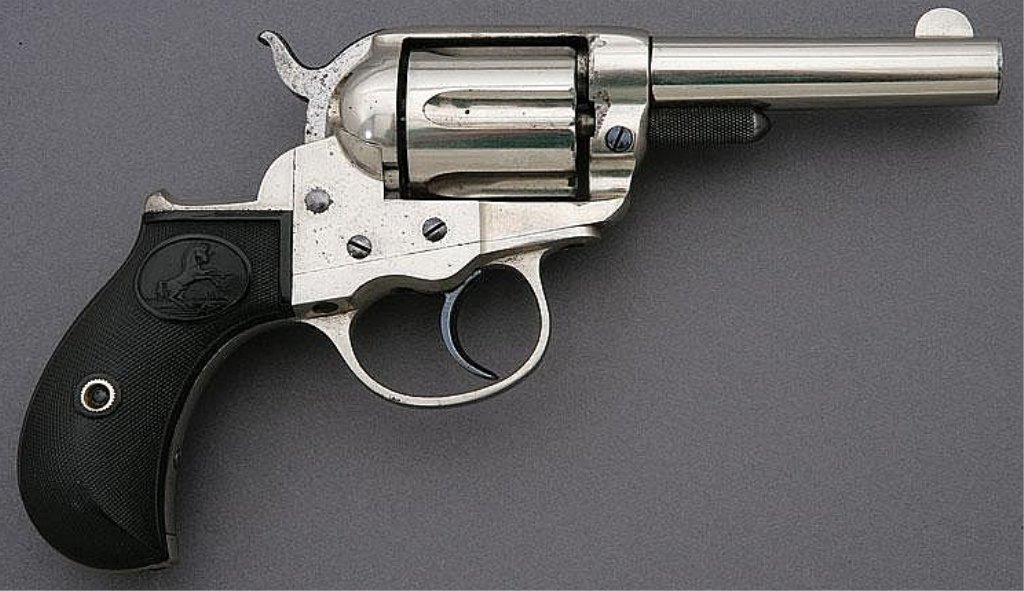Colt Model 1877 Lightning Revolver: Colt Model 1877 Lightning Revolver, serial #97429, 38 Colt, 3 1/2" round barrel with a bright excellent bore. This antique revolver, manufactured in 1895, remains in very fine condition retaining 95% 