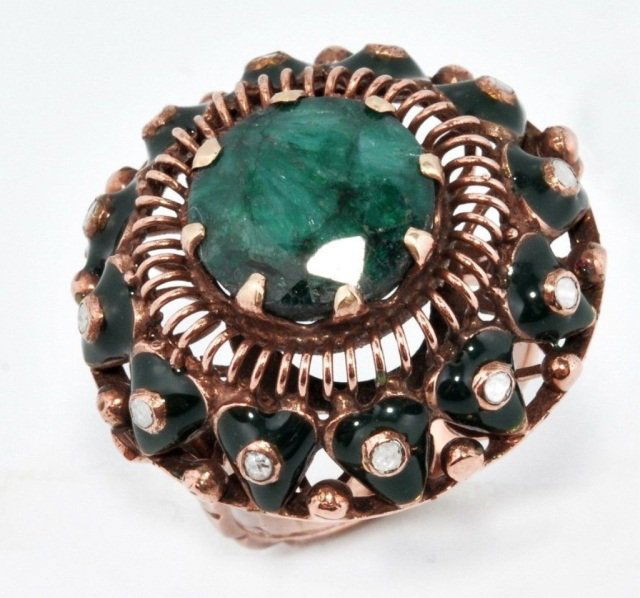 Turkish Emerald & Diamond Ring (1 of 2)