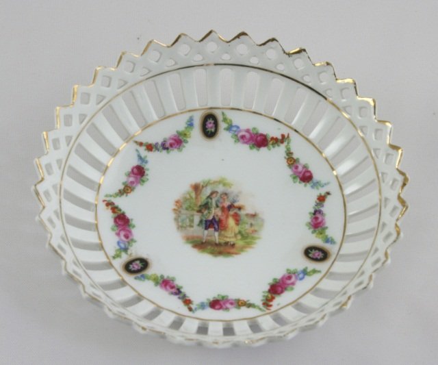 Vintage German Pierced Porcelain Berry Bowl (1 of 2)