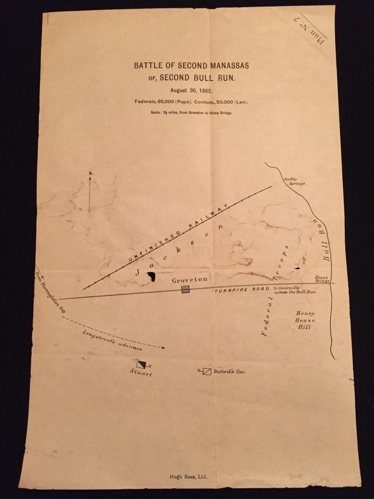 19thc Battle Map, Second Manassas, Bull Run (1 of 2)