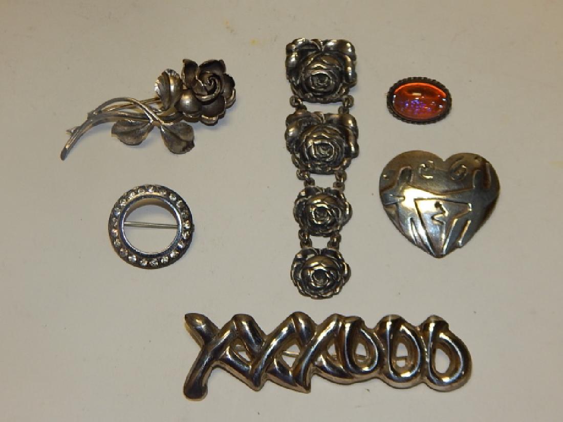 SIX STERLING SILVER PINS (1 of 1)
