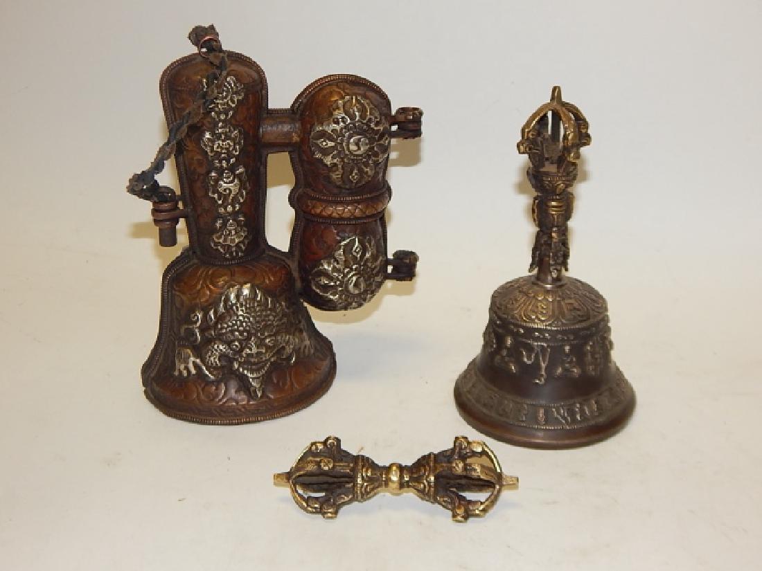 SCEPTER AND BELL WITH CARRYING CASE: BELL IS 6" TALL. SCEPTER AND BELL WITH CARRYING CASE, NICELY DECORATED PAIR