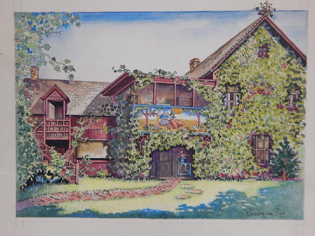 FRY, ROWENA WATERCOLOR: 8 AND 1/2" BY 10 AND 3/4". SIGNED LOWER RIGHT CORNER, TARE IN UPPER LEFT CORNER.