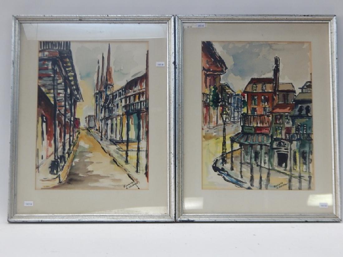TWO NEW ORLEANS STREET SCENES WATERCOLORS (1 of 5)