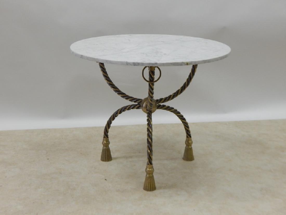 MARBLE TOP TABLE BRASS FINISH BASE (1 of 1)