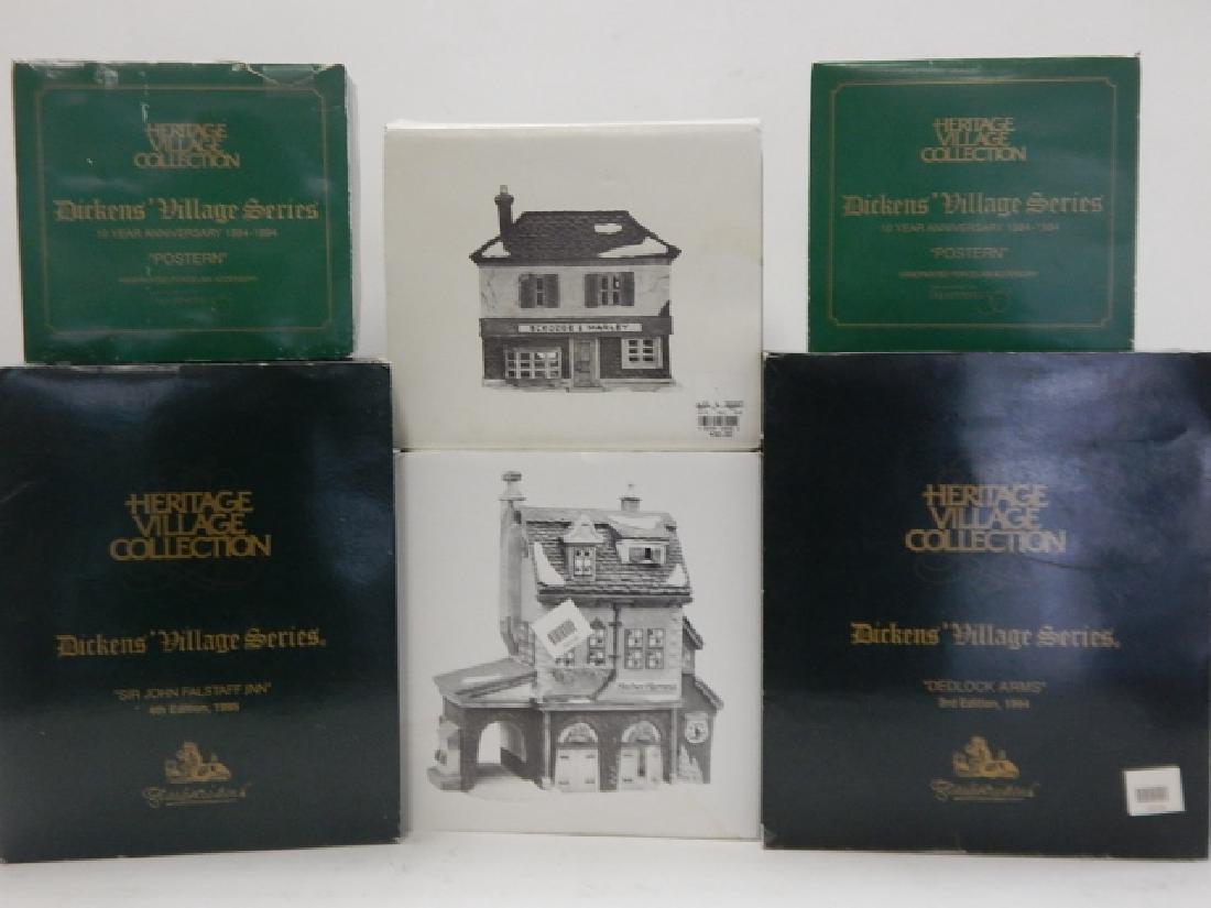 6 PC. DEPARTMENT 56 HERITAGE VILLAGE COLLECTION: 6 PIECES OF HERITAGE VILLAGE COLLECTION BY DEPARTMENT 56. "DICKENS VILLAGE COLLECTION"