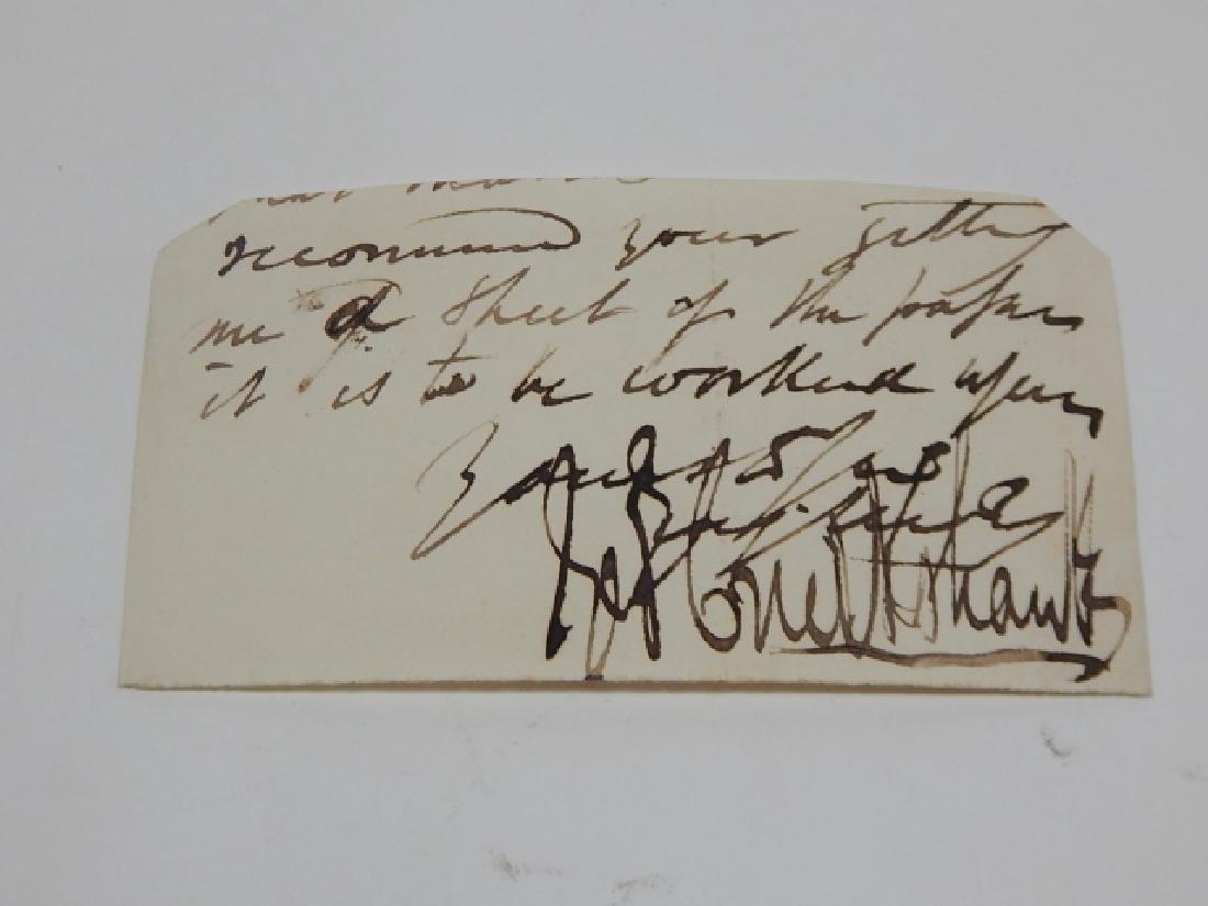 GEORGE CRUISHANK AUTOGRAPH: AUTOGRAPH WAS CLIPPED FROM LETTER. September 27, 1792- February 1, 1878 George Cruikshank was a British caricaturist and book illustrator, praised as the "modern Hogarth" during his life. His book ill