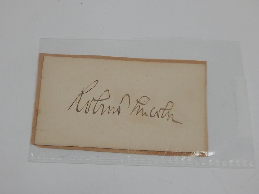 ROBERT T LINCOLN AUTOGRAPHED CARD: Robert Todd Lincoln was an American politician, lawyer, and businessman. He was the first son of President Abraham Lincoln and Mary Todd Lincoln. August 1, 1843- July 26, 1926,