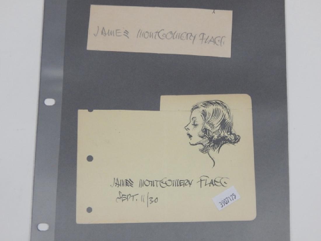 JAMES MONTOGOMERY FLAGG AUTOGRAPHS: TWO AUTOGRAPHS. James Montgomery Flagg was an American artist and illustrator. He worked in media ranging from fine art painting to cartooning, but is best remembered for his political posters. June 1
