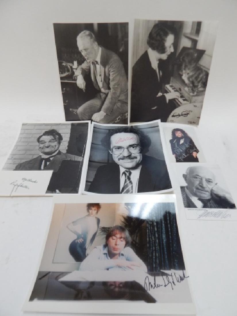 COLLECTION OF AUTOGRAPHED PICTURES: SIGNATURES INCLUDE: AUSTRIAN NAZI HUNTER AND WRITER SIMON WIESENTHAL, NOVELIST JACKIE COLLINS, ENGLISH COMPOSER ANDREW LLOYD WEBBER, AMERICAN ENTERTAINER RED SKELTON, AMERICAN CIVIL LIBERTIES LAWYER A