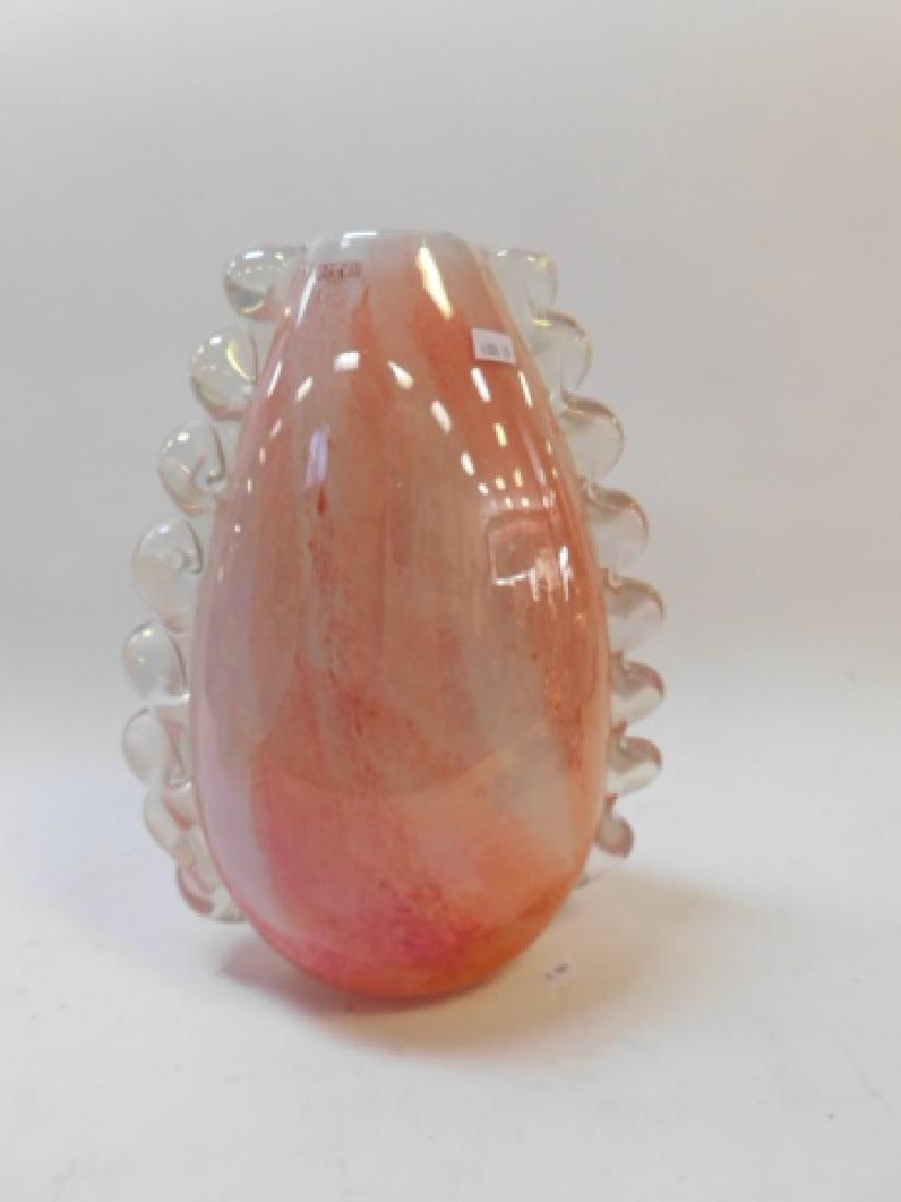 OGGETTI VASE: BEAUTIFUL PINK OGGETTI VASE. GREAT CONDITION. 14" TALL.