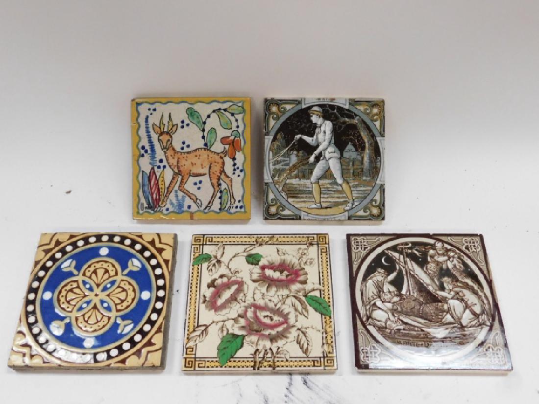 LOT OF 5 ASSORTED CERAMIC TILES (1 of 6)