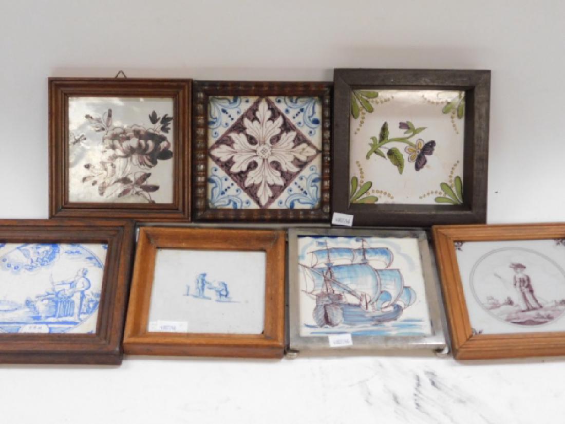 LOT OF FRAMED CERAMIC TILES (1 of 6)