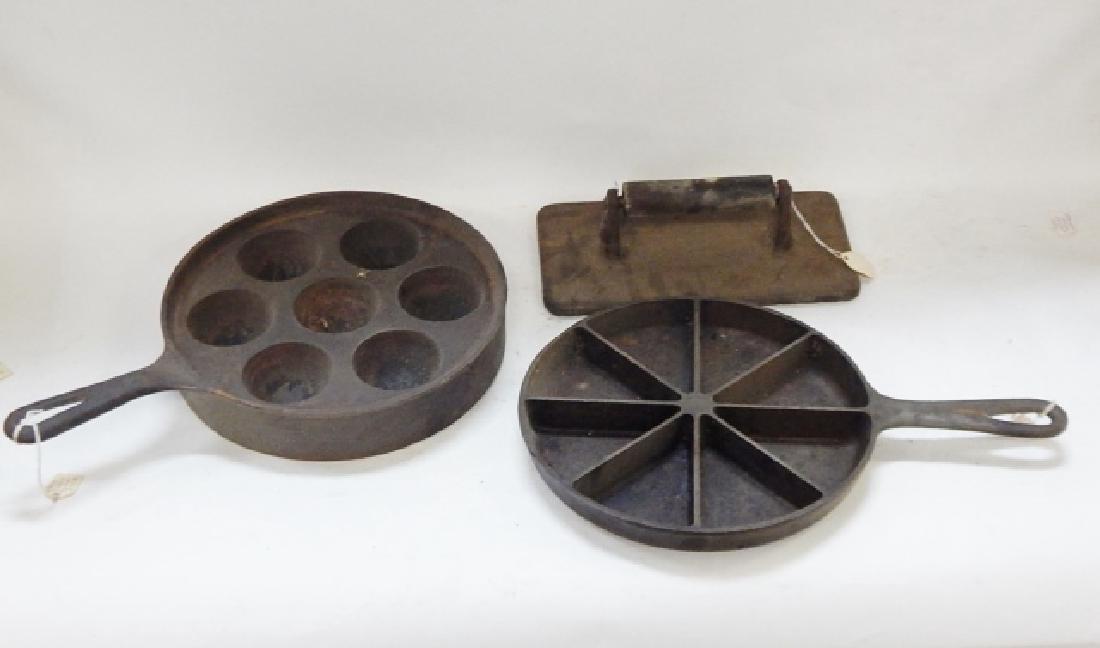 CAST IRON SKILLETS AND PRESS (1 of 4)