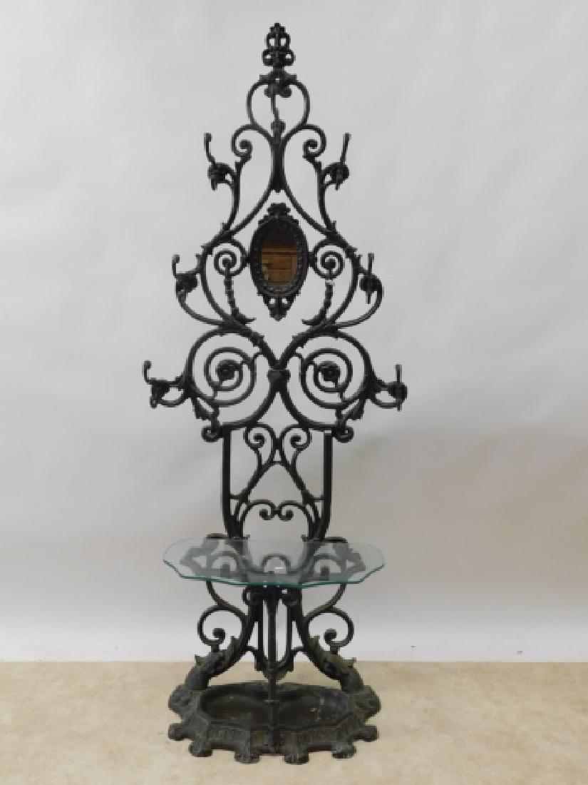 VICTORIAN IRON HALL STAND (1 of 5)