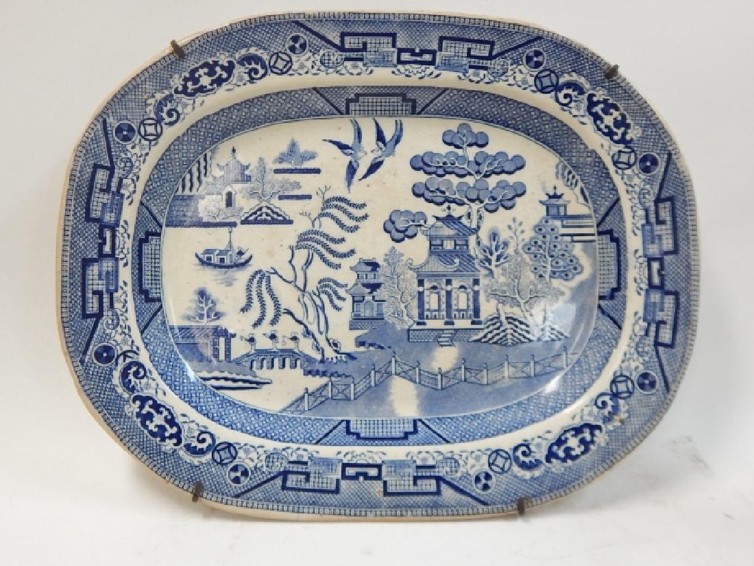 BUFFALO POTTERY BLUE WILLOW PLATTER (1 of 6)