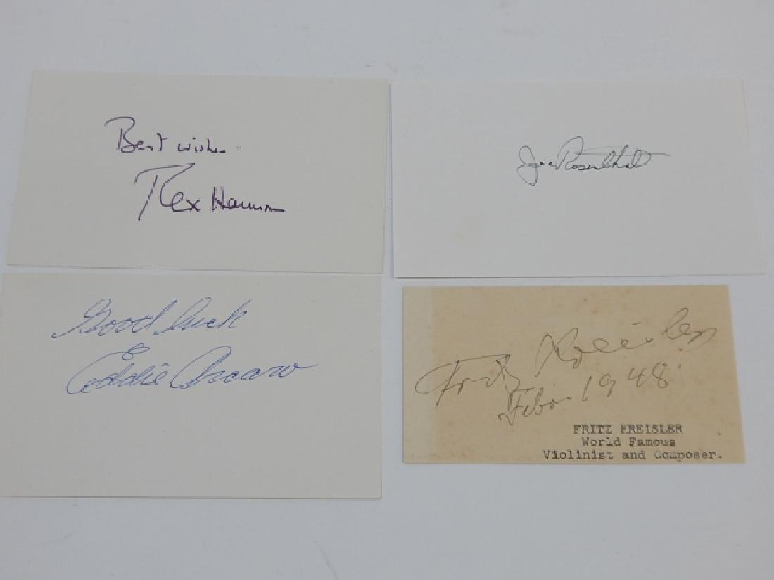R. HARRISON, E. ARCARO, J. ROSENTHAL, F. KREISLER: 4 SIGNED PCS