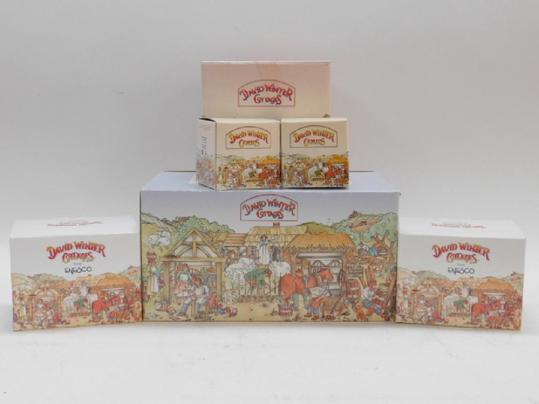 6 PIECE DAVID WINTER COLLECTION: INCLUDES: THE CANDLEMAKERS, THE POTTING SHED, ONE MAN JAIL, WELLSTEAD COTTAGE, MR KELMAN'S COTTAGE, IRISH ROUND TOWER