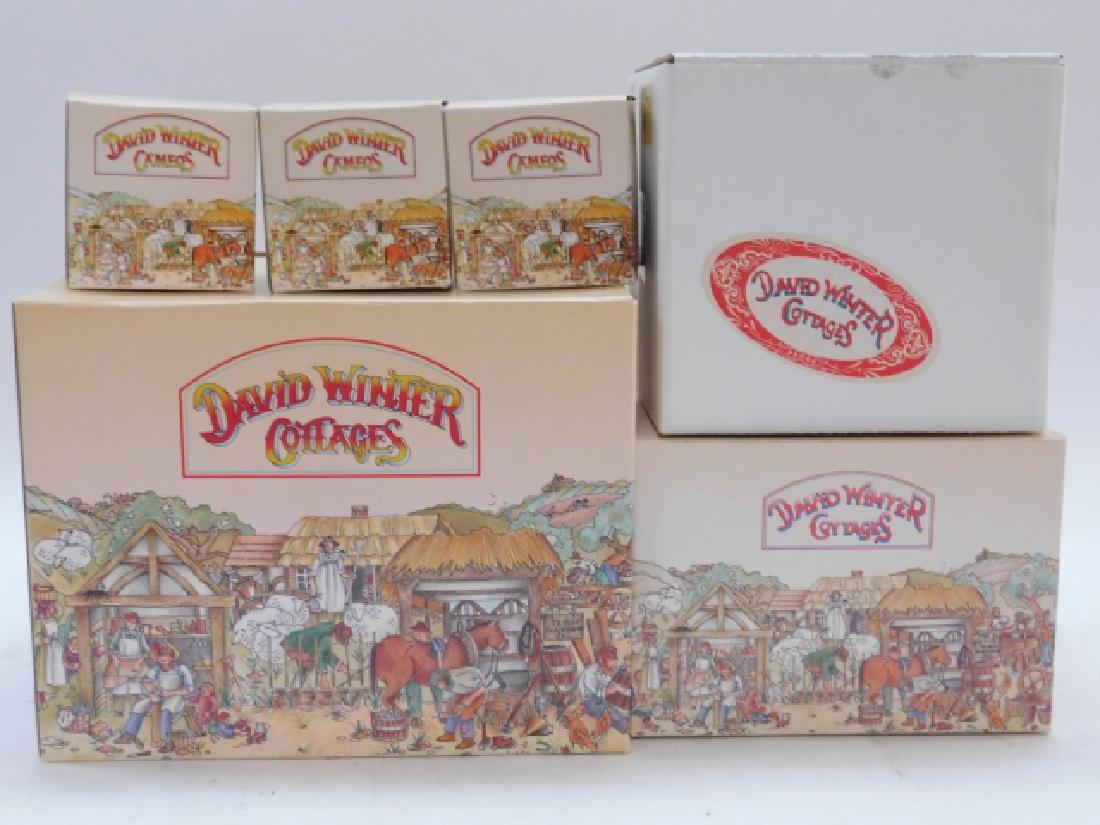 6 PIECE DAVID WINTER COLLECTION: INCLUDES: BOOKLET BRIDGE, BARLEY MALT KILN, CHESHIRE KENNELS, HERTFORD COURT, LLANFAIRWLLGWYNGYLLGOGERYCHWY-RNDROBWLLLLANTYSILIO GOGOGOCH, PEARSHORE MILL, PLUCKED DUCKS