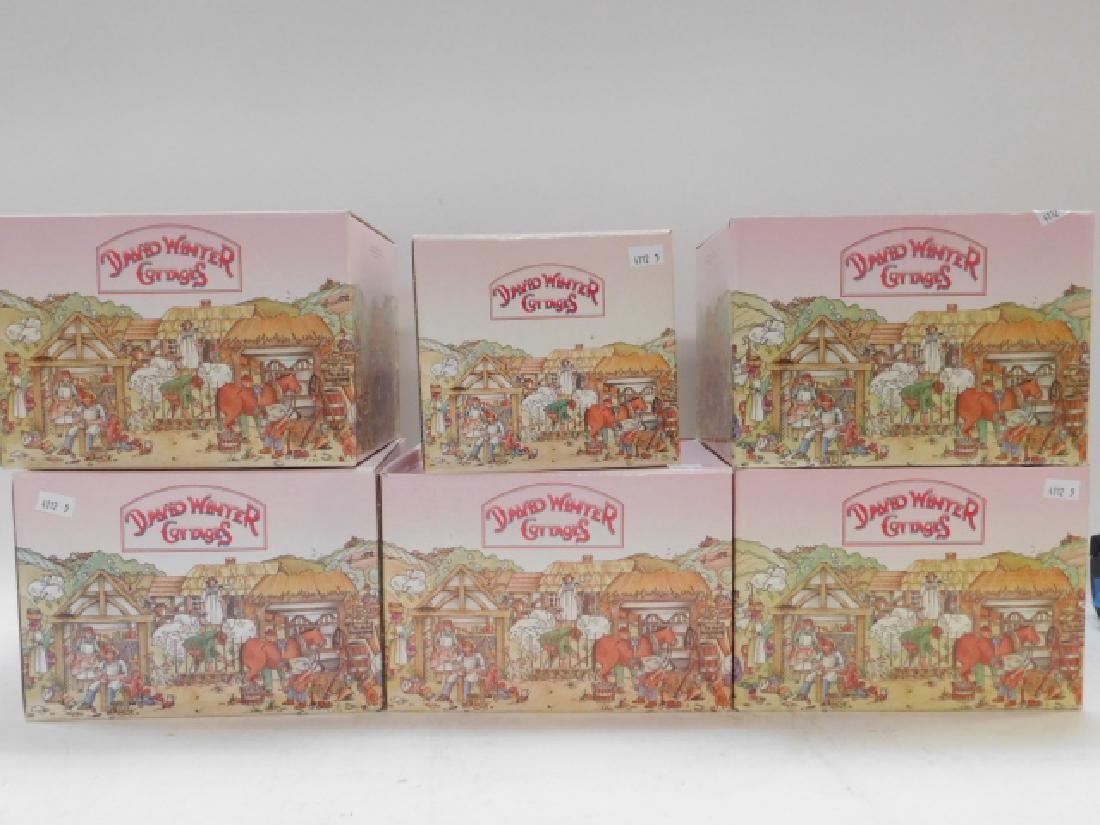 6 PIECE DAVID WINTER COLLECTION: INCLUDES: MINERS ROW, BROOKSIDE HAMLET, STAFFORDSHIRE VICARAGE, FOGARTYS, MURPHY'S, Y DDREIG GOCH,