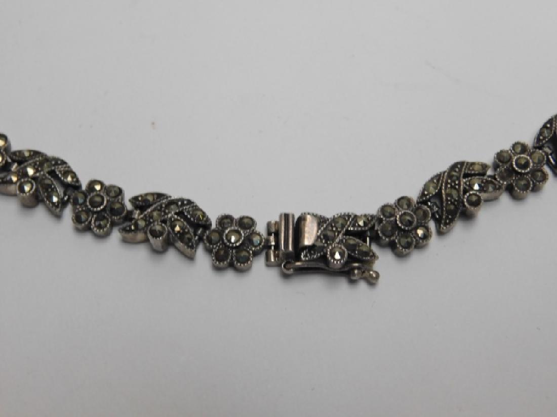 STERLING SILVER CHOKER WITH MARCASITE: 1.7OZ