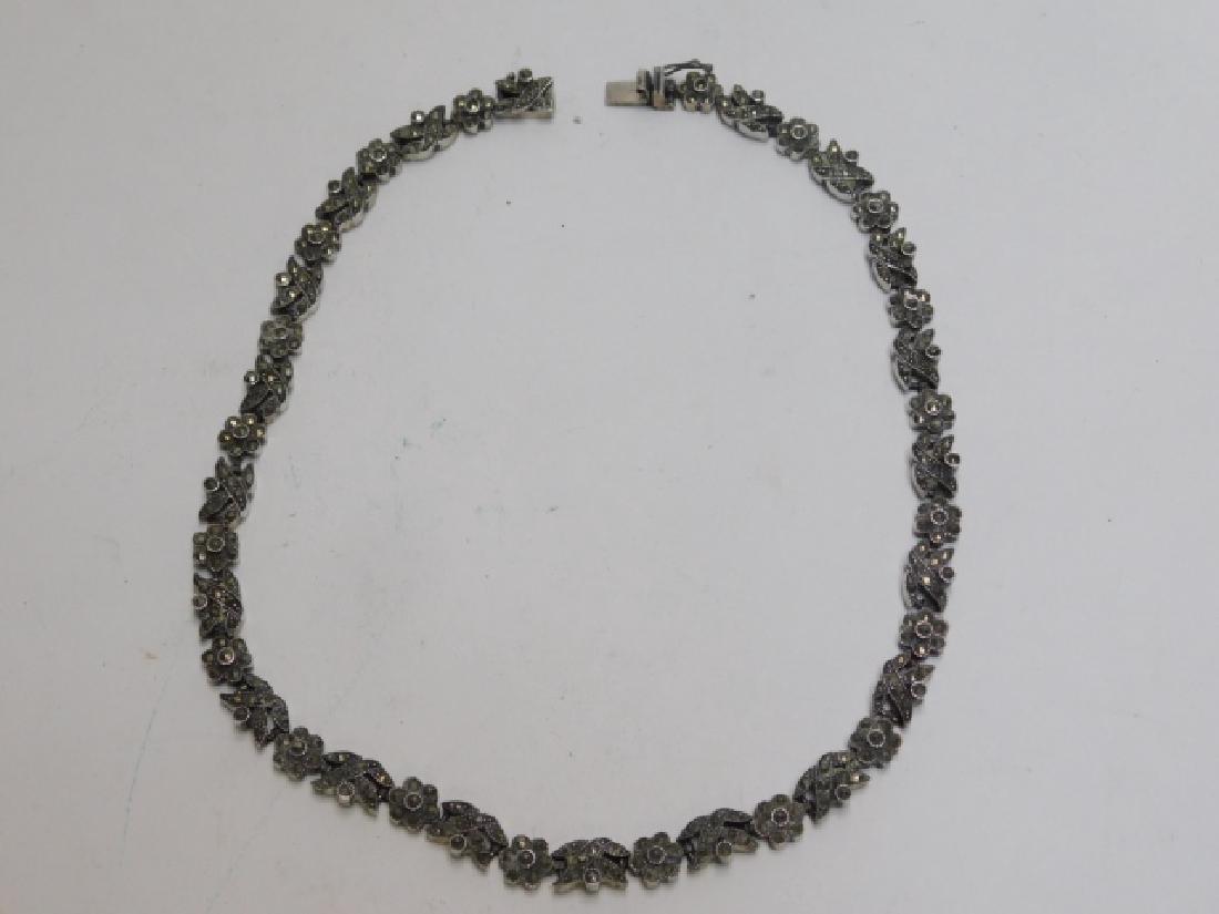 STERLING SILVER CHOKER WITH MARCASITE: BEAUTIFUL MARCASITE STERLING SILVER CHOKER.