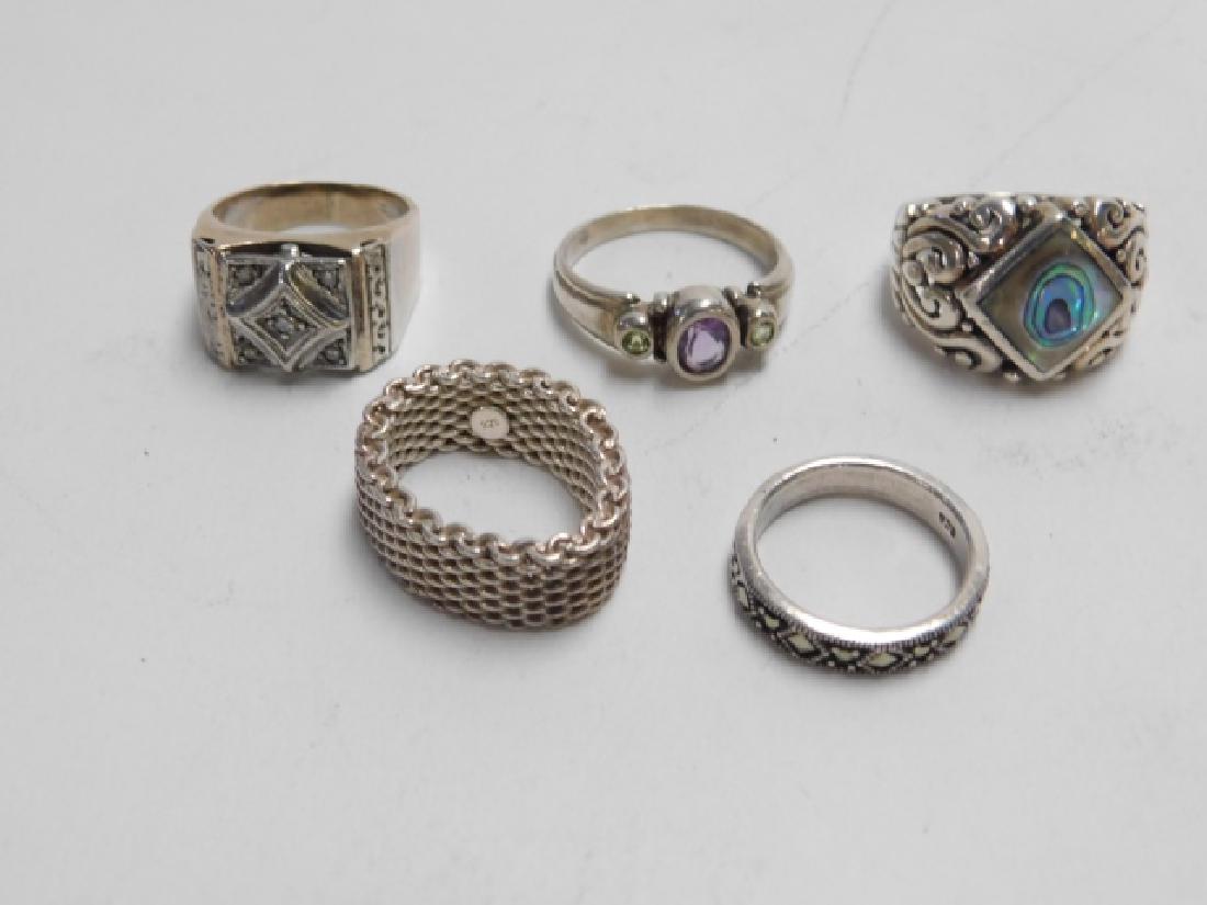 FIVE STERLING SILVER RINGS (1 of 2)