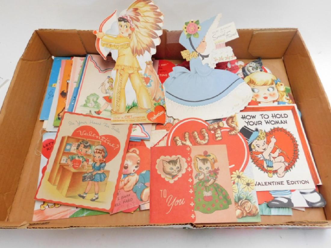 COLLECTION OF VALENTINES FROM THE 1940'S: DIFFERENT SIZES
